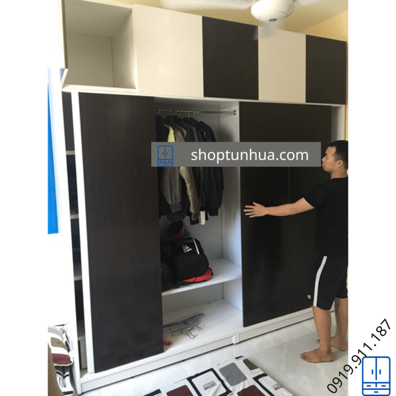 Tủ cánh lùa đen trắng