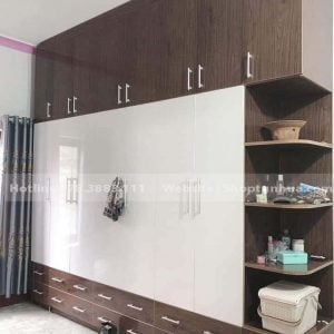 Tủ nhựa quần áo 7 cánh liền kệ trang trí