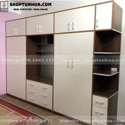 tủ nhựa 4 cánh liền kệ ti vi và kệ trang trí cao cấp