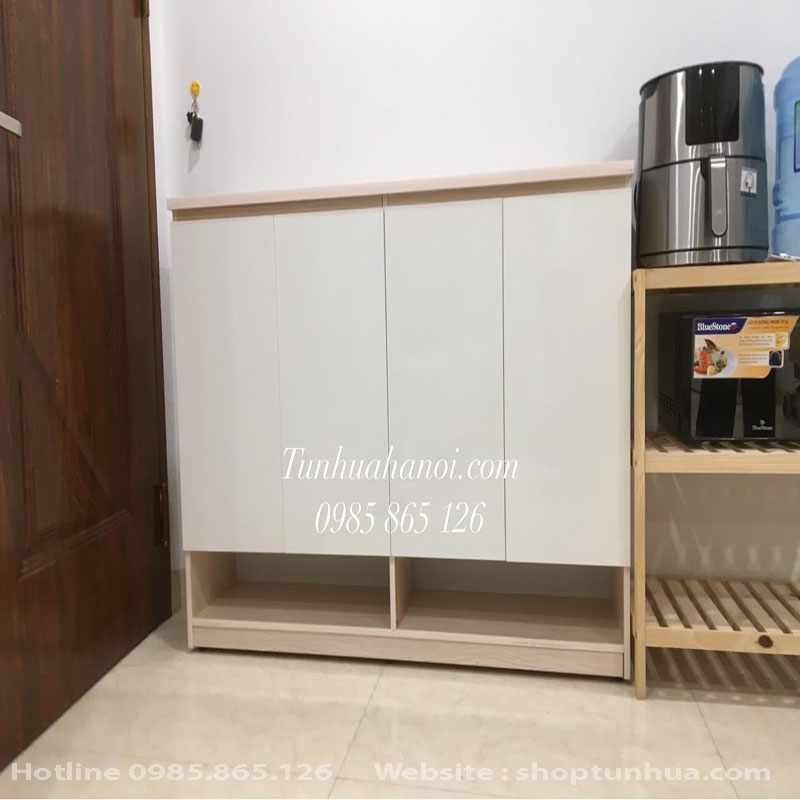 Tủ đựng giày bằng nhựa khung vân sòi mặt trăng