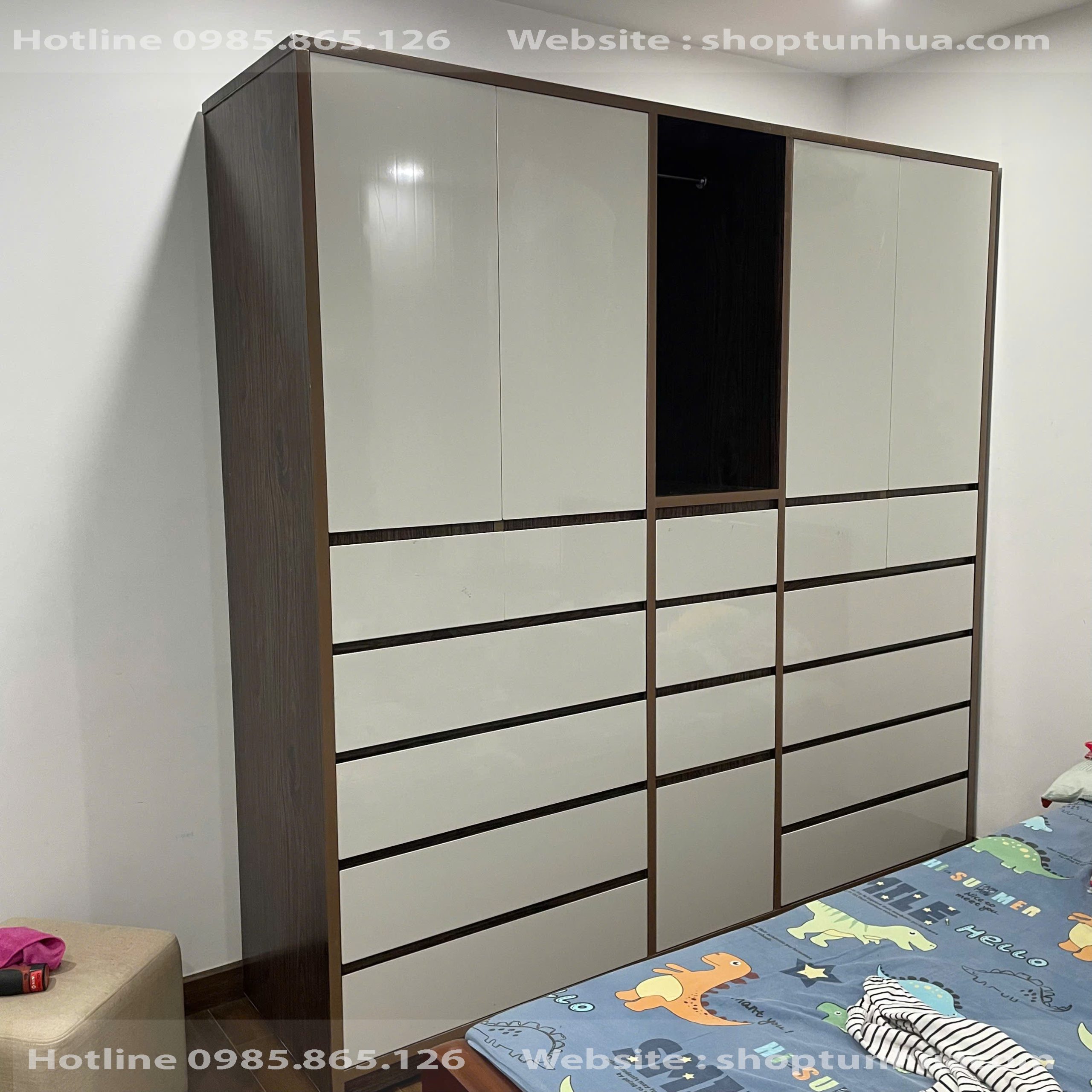 tủ 5 cánh nhiều ngăn kéo